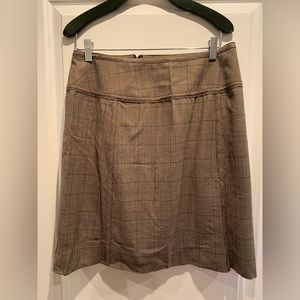 Ann Klein brown and tan plaid skirt